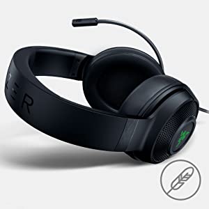 Razer Kraken X USB - Digital Surround Sound Gaming Headset (Ultra-Light, Surround Sound, Bendable Cardioid Mic, Custom Tuned 40mm Drivers) Black