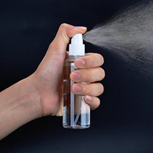 10 x 100ml Spray Bottles, Empty Clear Fine Mist Spray Bottles, Plastic Mini Travel Atomiser Bottle Set, Small Refillable Liquid Containers with 2pcs Funnels and 14pcs Labels for Cosmetic Makeup