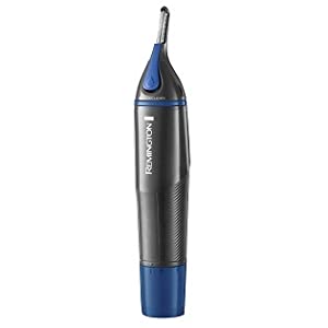 Remington Mens Battery Operated Nose, Ear and Eyebrow Hair Trimmer, Showerproof - NE3850, Silver