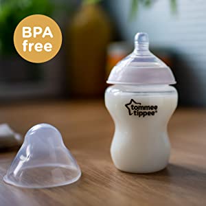 Tommee Tippee Closer to Nature® Baby Bottles, Breast-Like Teat with Anti-Colic Valve, 260ml, Pack of 4, Colour My World