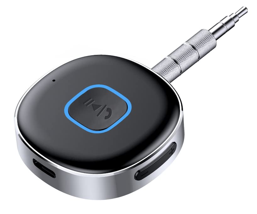 [2022 version] Bluetooth Aux Receiver for Car, Portable 3.5mm Aux Bluetooth Car Adapter, Bluetooth 5.0 Wireless Audio Receiver for Car Stereo/Home Stereo/Wired Headphones/Speaker, 16H Battery Life