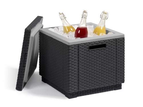 Allibert by Keter California Ice Cube Outdoor Cooler, Graphite, 42 x 42 x 41 cm
