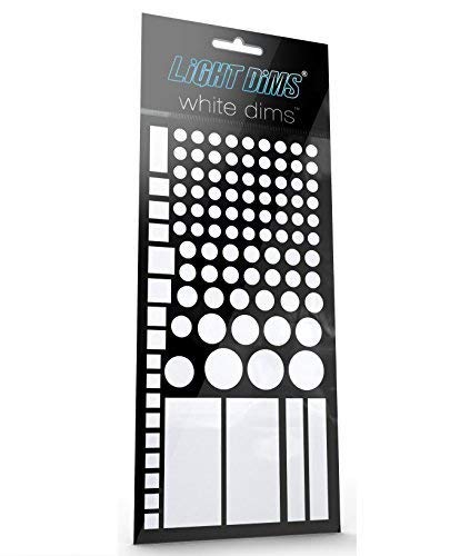 LightDims White Dims - Light Dimming LED Covers/Light Dimming Sheets for White Colored Baby Monitors, Electronics and Appliances and More. Dims 80-90% of Light, in Retail Packaging.