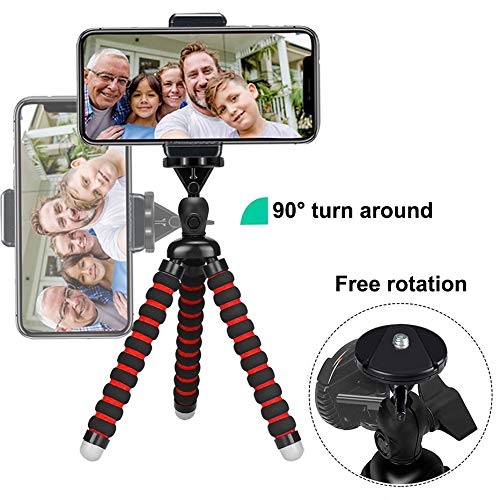 Phone Tripod, Tabletop Travel Portable and Flexible Camera Stand Holder with Wireless Remote and Universal Clip (7.58 inch)