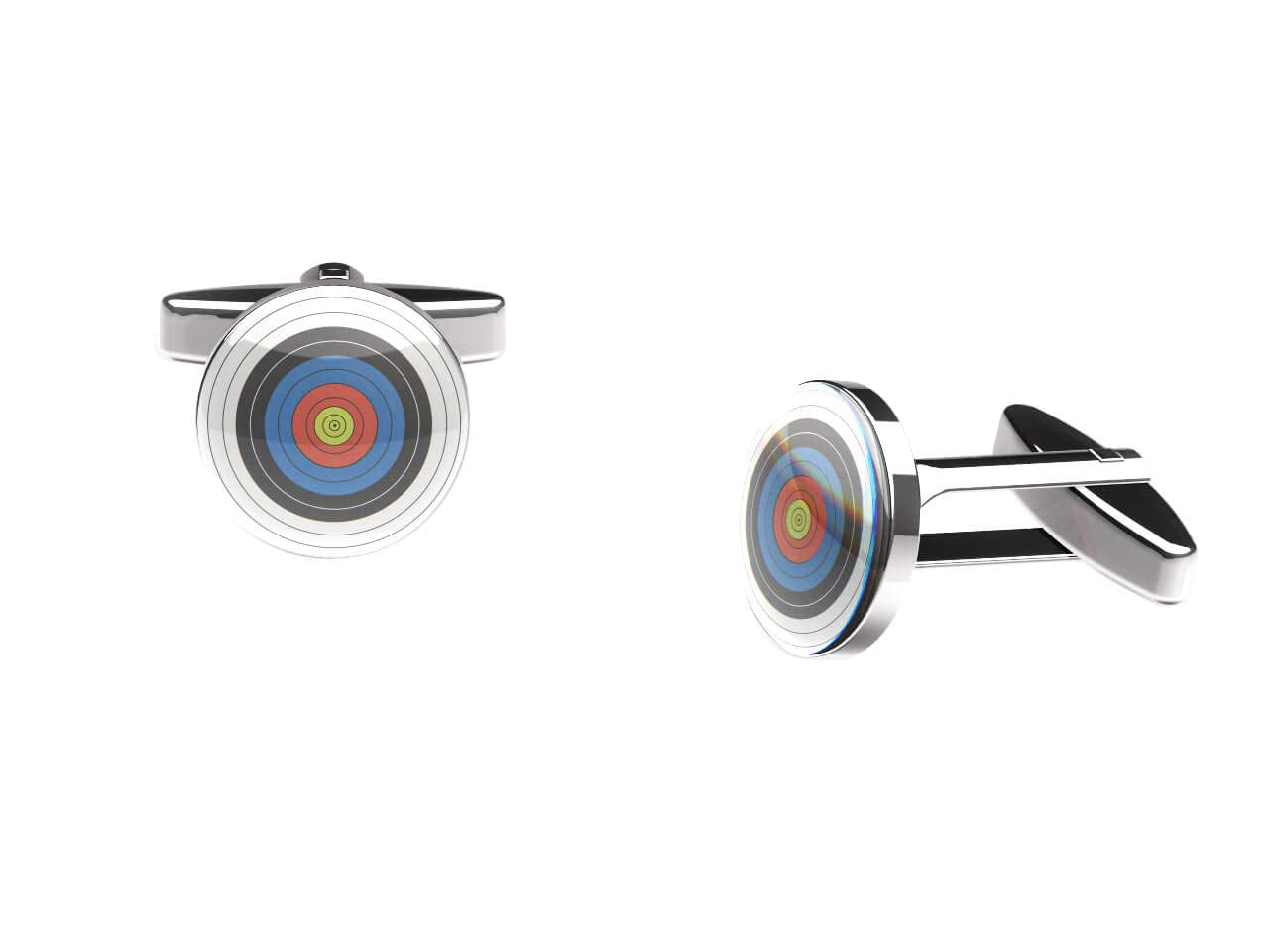 "Arrow Target" Cufflinks (archery board cufflinks)
