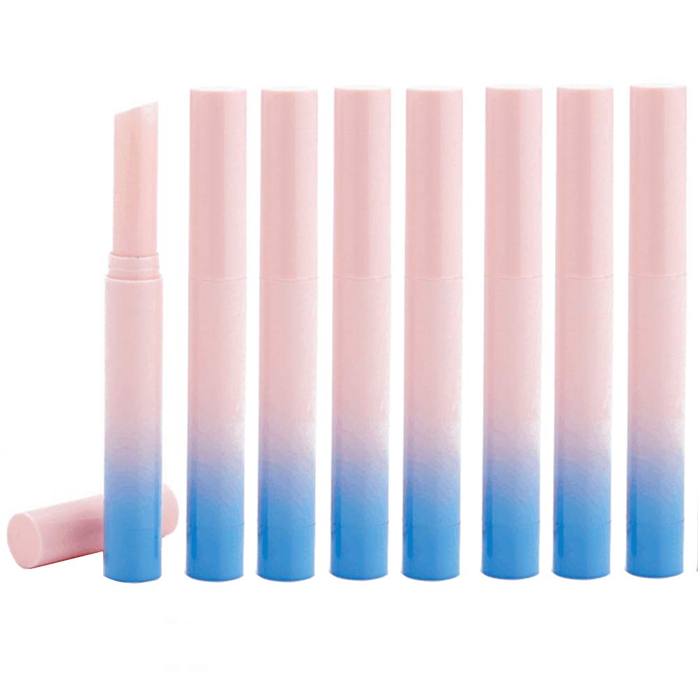 10Pcs Empty Refillable Round Lip Balm Tubes Containers Plastic Lipstick Tube Lip Balm Pipe Vials DIY Container Jar Pot for Lipstick Lip Balm Lip Gloss Deodorant (Pink Gradient Colors)