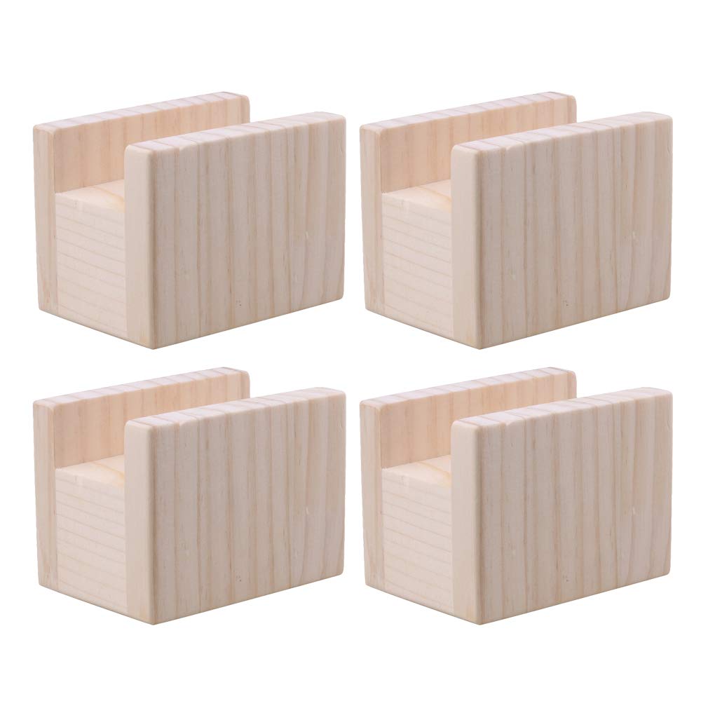 4PCS Bed Furniture Risers Heavy Duty Wood Risers for Sofa Table and Chair (10cmx5cmx4cm)