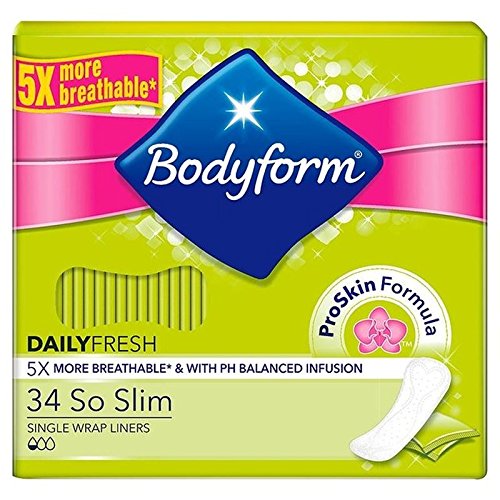 Bodyform Light Liners So Slim Single Wrapped 34 per pack (PACK OF 6)