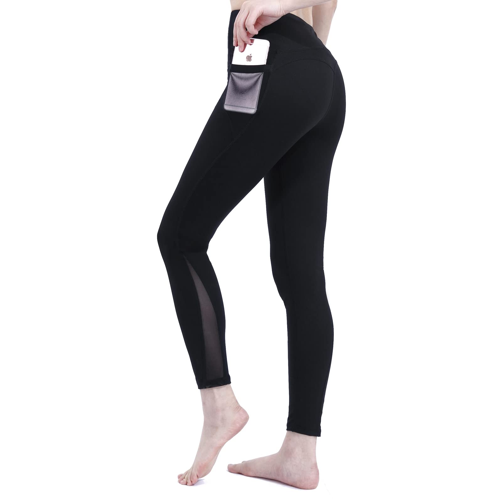 dowskwx High Waisted Mesh Leggings with Pockets for Women, Yoga Pants –  iKura Express