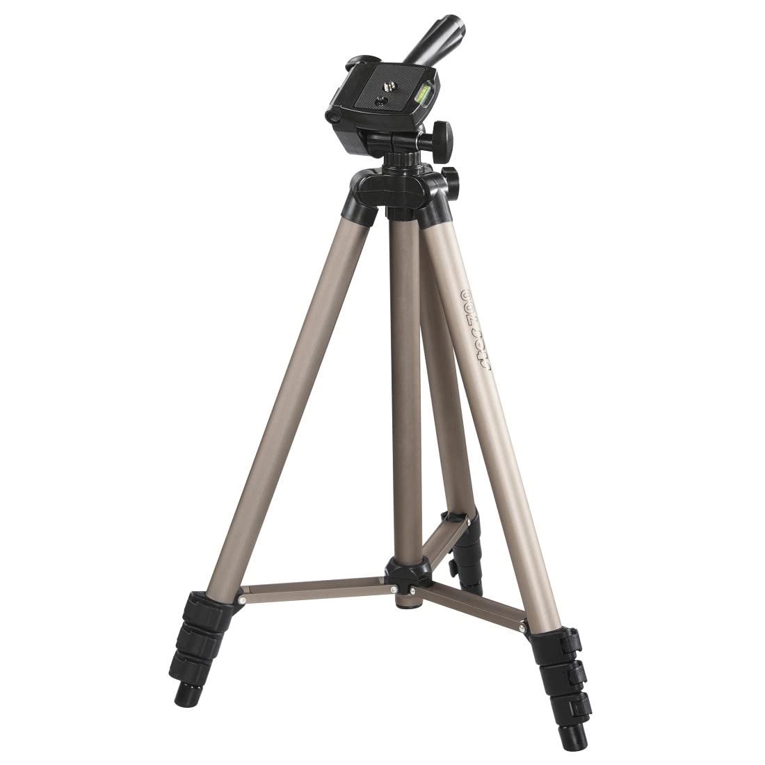 Hama Camera Tripod Star 700 EF (light tripod with 3-way head, photo tripod with 42.5-125cm height, tripod incl. carrying case, camera tripod suitable for SLR and system cameras), Champagne