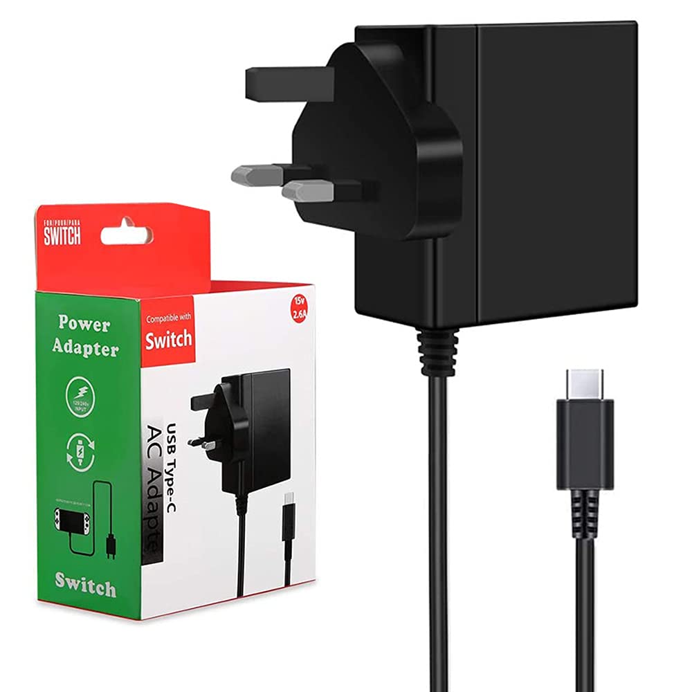 Buy Charger for Nintendo Switch,AC Adapter Compatible with Switch OLED and  Switch Lite,15V/2.6A Power Supply Support Switch TV Mode,5 FT Power Cable  USB C Port,2.5 Hours Fast Charge Switch Power Online at
