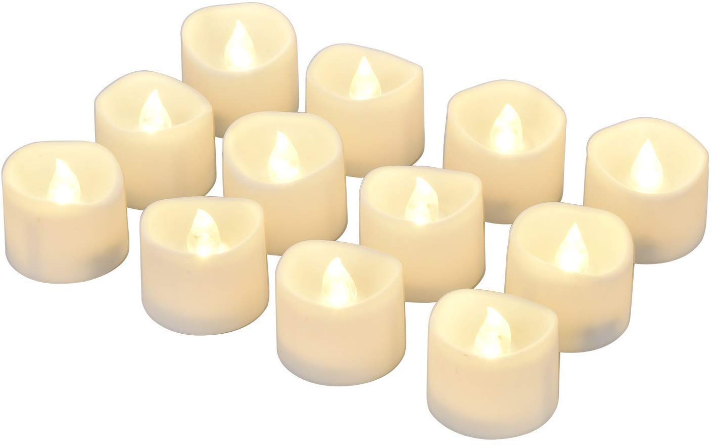 Willingood LED Tea Lights Flameless Candle with Timer, 6 Hours on and 18 Hours Off, 1.4 x 1.3 Inch, Warm White, [12 Pack]