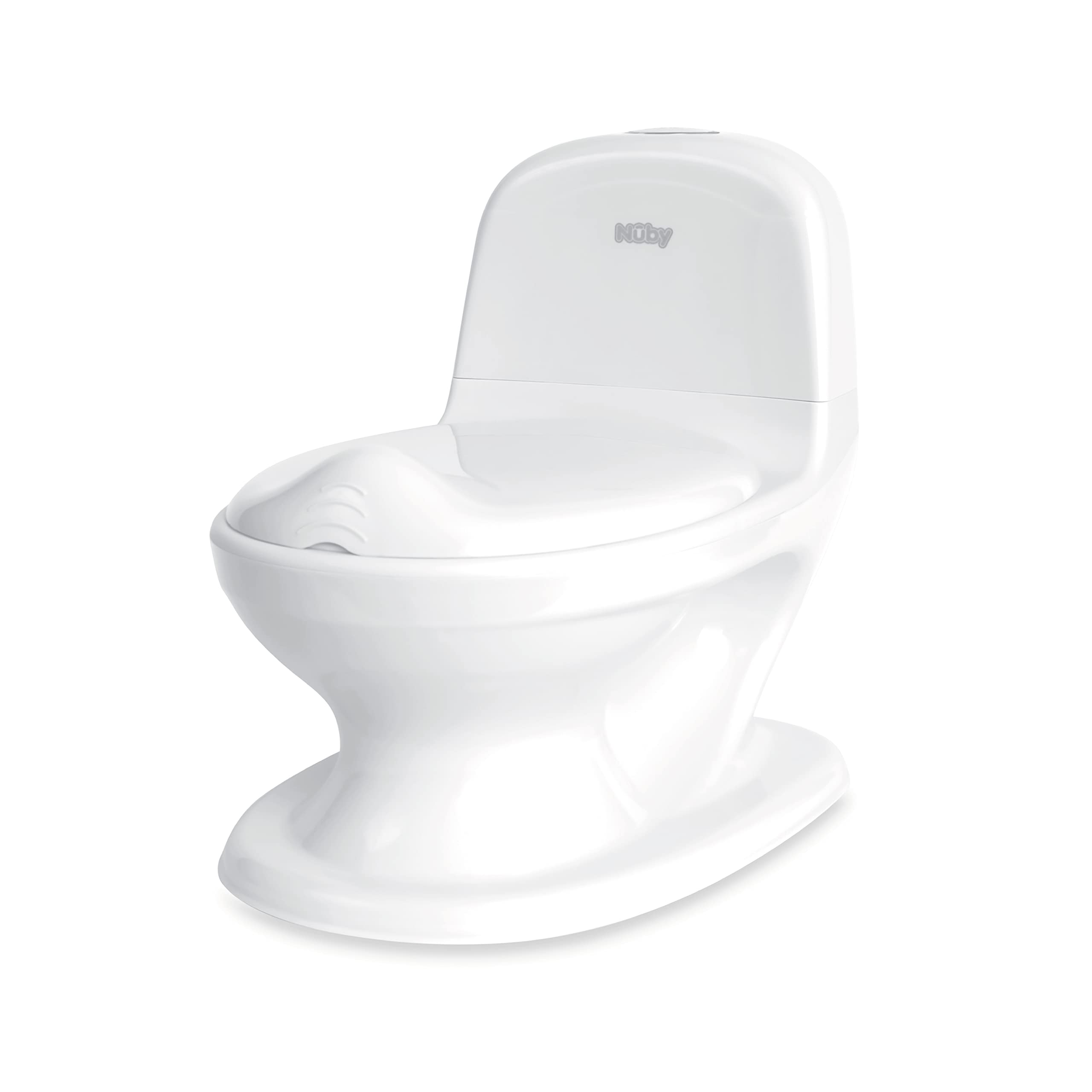 Nuby Potty, My Real Mini Size Toilet with Lid and Flush Sound, Potty Training Toilet for Toddlers, white