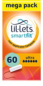Lil-Lets Non-Applicator Super Plus Tampons X 96 | 6 Packs of 16 | Heavy Flow