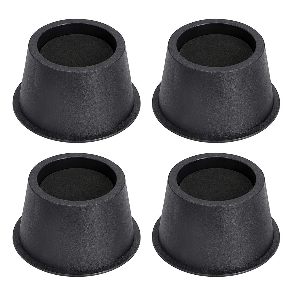 BTSKY Set of 4 Pieces 5cm Round Bed Risers Chair Risers Desk Risers Table Risers Sofa Riser Circular Furniture Risers Lifts (Black)
