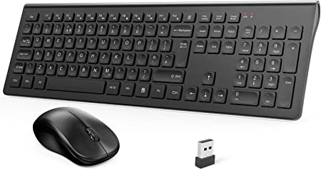 Keyboard and Mouse, TedGem 2.4G Computer Keyboard and Mouse Set, Laptop Keyboard and Mouse, 2-in-1 USB Keyboard and Mouse, Wireless Keyboard and Mouse for PC/Laptops/Windows/Smart TV(UK Layout)