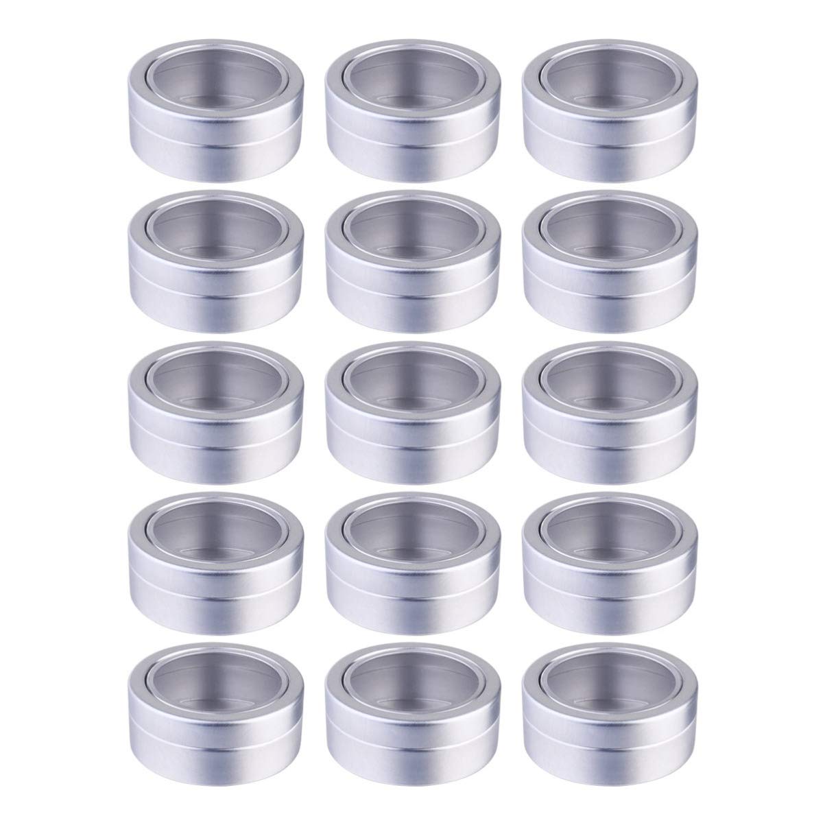 Beaupretty Aluminum Lip Balm Tin Jars with Thread Lid Travel Cosmetic Empty Slip Slide Round Containers for Spices Cosmetic Candles Gems 15pcs 25ml