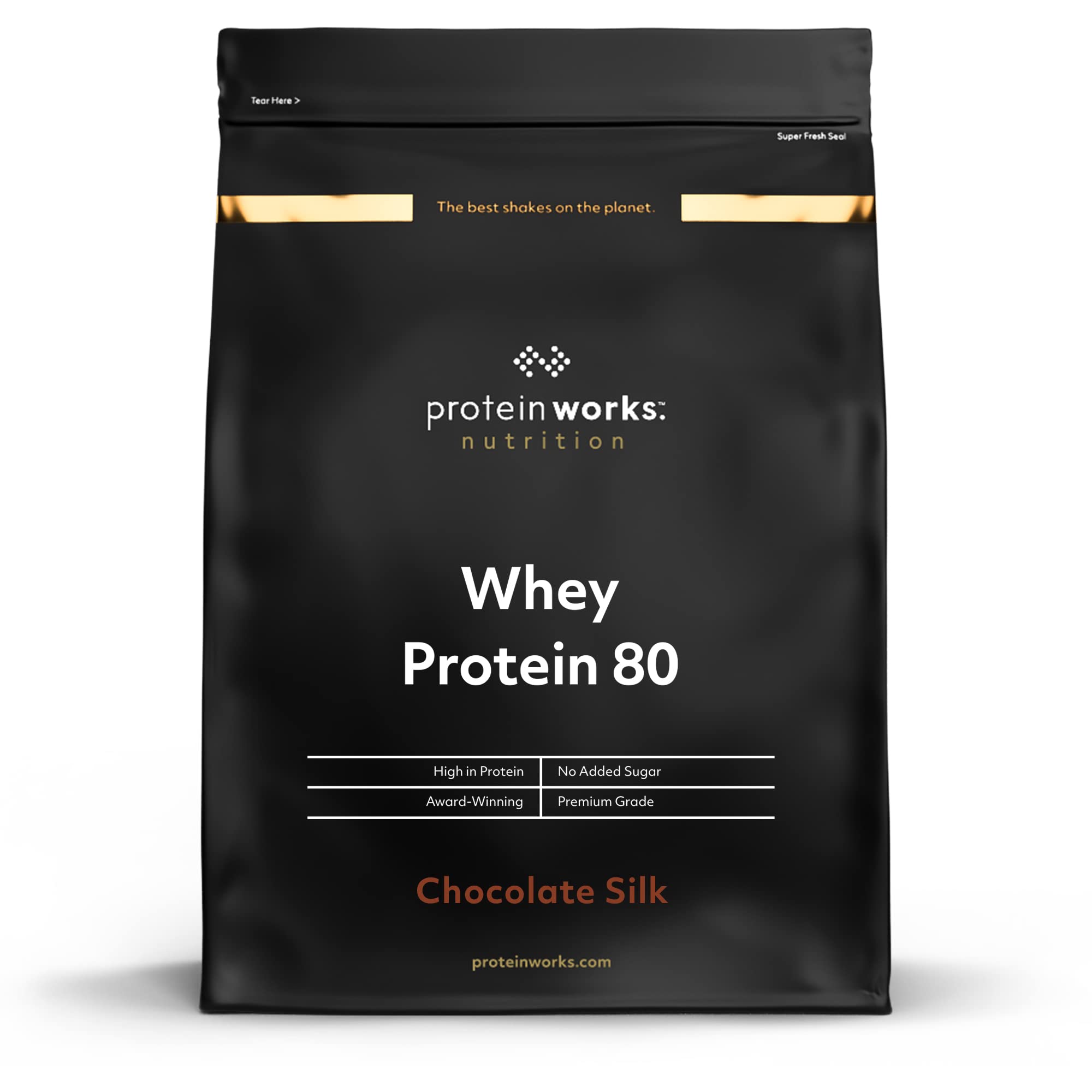 Protein Works - Whey Protein 80 (Concentrate) Powder | 82% Protein | Low Sugar, High Protein Shake | Chocolate Silk | 2 Kg