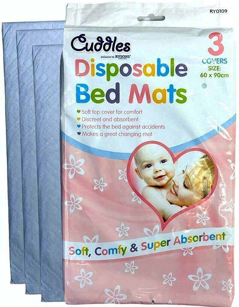 Disposable Bed Mats for Adults Kids Baby Super Absorbent Large Sheets Mattress Protector Dry Nights Protection Plus Pads Incontinence Waterproof Changing Protectors Babies Mat 60 X 90 cm 3 Pack