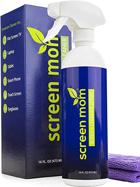 Screen Cleaner Kit - Best LED & LCD TV, Computer Monitor, Laptop iPad Screens – Contains Over 1,572 Sprays in Each Large 16 Ounce Bottle – Includes Premium Microfiber Cloth