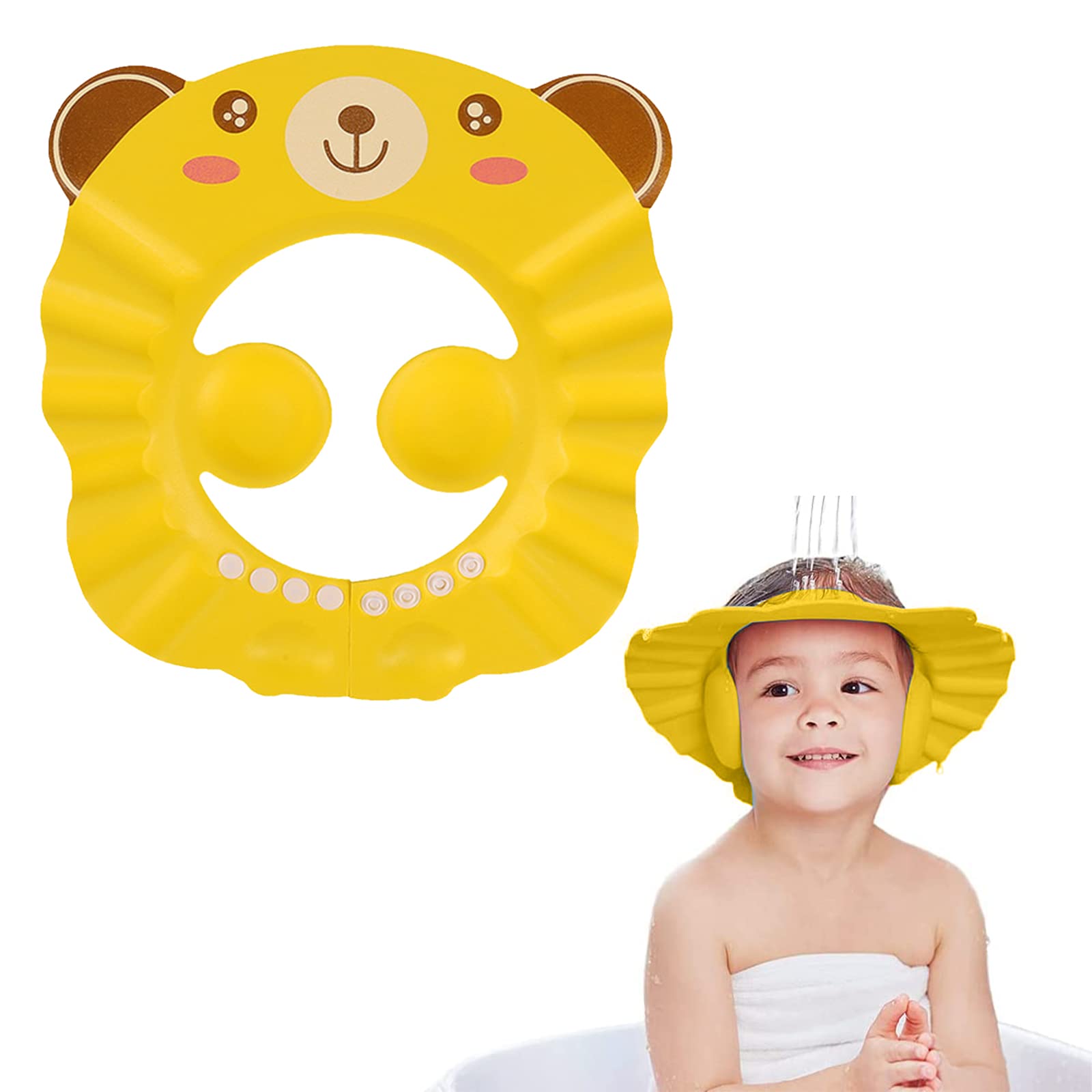Kid Shampoo Cap Adjustable,Baby Shower Cap with Ear Protection,Baby Shower Hat,Hair Washing Shampoo Shield for Eyes Ear and Face,for Toddlers Kids Infants