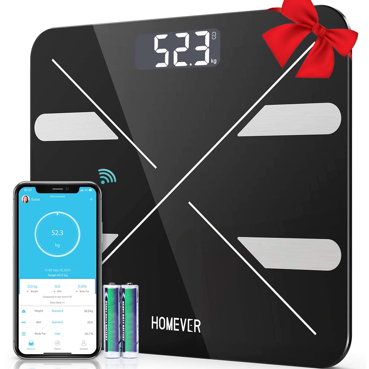 TICWELL Scales for Body Weight Digital Bathroom Scale Bluetooth