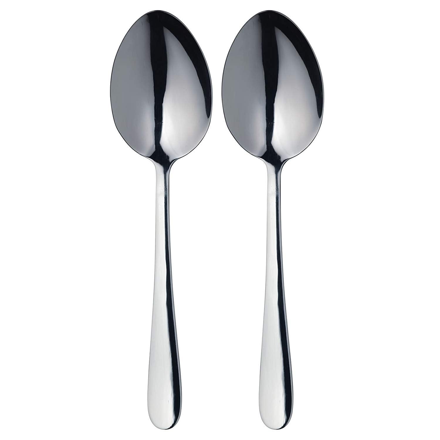 MasterClass MCSRVSPNS Stainless Steel Serving Spoons, Silver, 2-Piece, 23.5 cm
