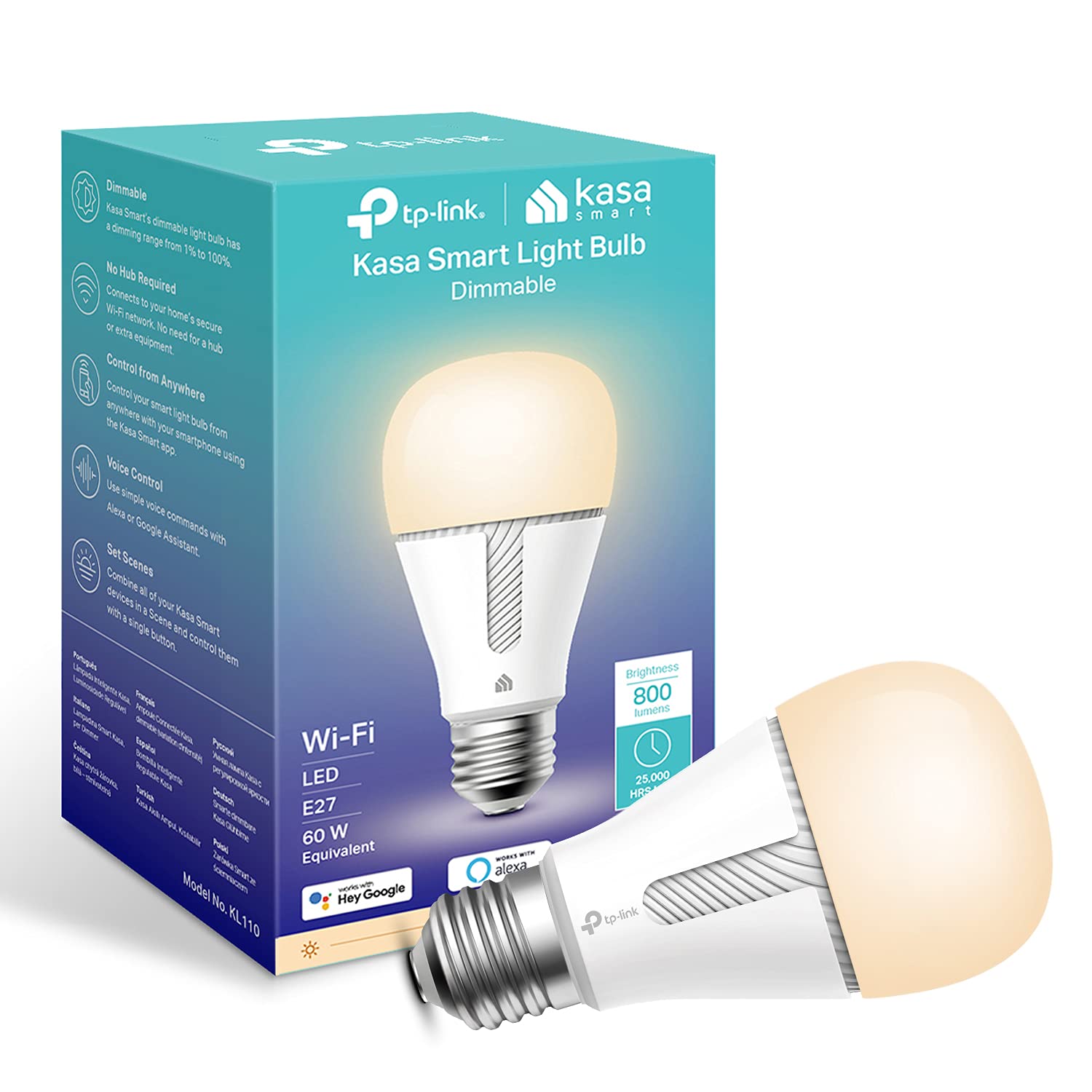 Buy TP-Link Tapo Smart Bulb, Smart Wi-Fi LED Light, B22, 8.7W, Compatible  with Alexa(Echo and Echo Dot) and Google Home, Colour-Changeable, No Hub  Required (Tapo L530B) [Energy Class A+], Multi, Standard Online