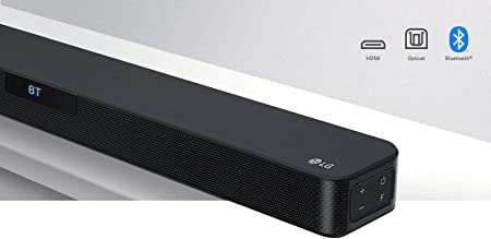 LG Soundbar SN4 2.1 ch 300W High Res Audio Sound Bar with Bluetooth, HDMI and Optical Connectivity, Black