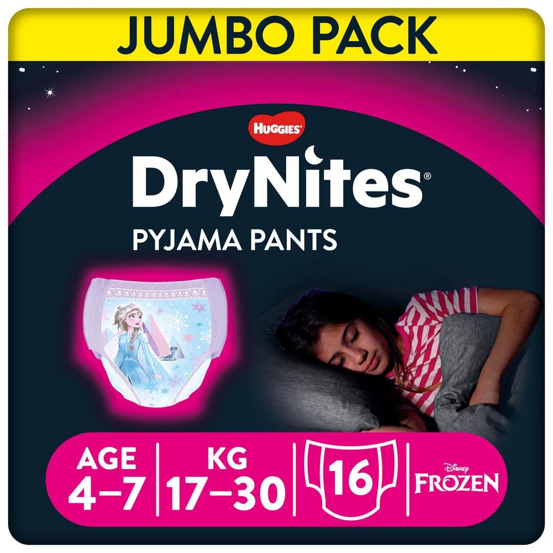 Huggies DryNites, Pyjama Pants for Girls - Sizes 4-7 Years (30