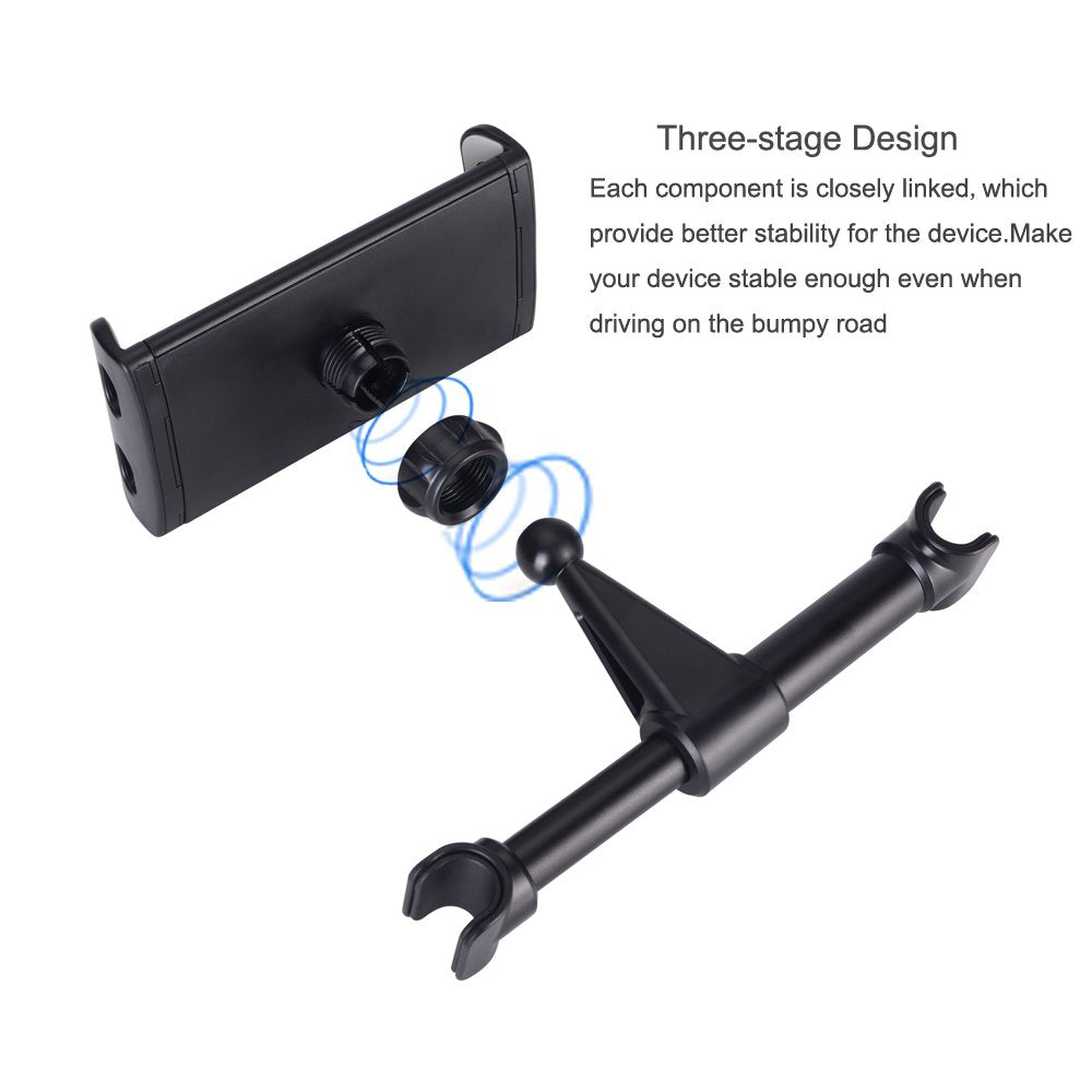 Car Back Seat Headrest Mount,Car Backseat Cradle Bracket Holder for 4-11 Inch Mobile Phone iPad Tablets