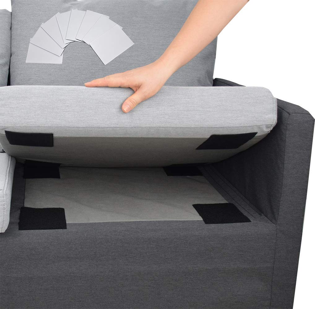 Couch Cushion Non Slip Pads to Keep Couch Cushions from Sliding, Hook and  Loop Tape with Adhesive for Smooth Surfaces