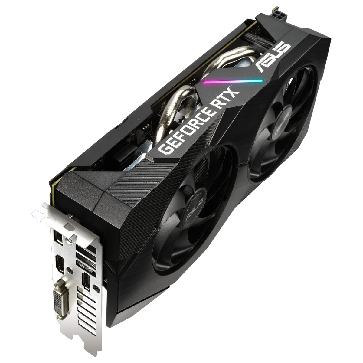 ASUS Dual GeForce RTX™ 2060 EVO OC Edition 12GB GDDR6 features two powerful Axial-tech fans for AAA gaming performance and ray tracing