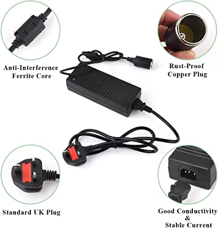 240V Mains To 12V DC Cigarette Lighter Voltage Converter Power Adapter (10A) 120W -Universal Car Charger Power Supply …
