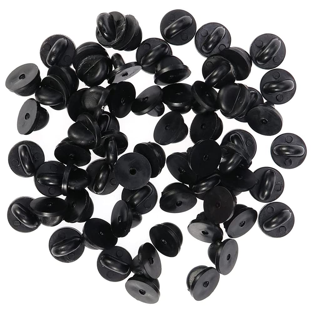 Pin Backs PVC Rubber Pin Keepers - Black - Pin-iT