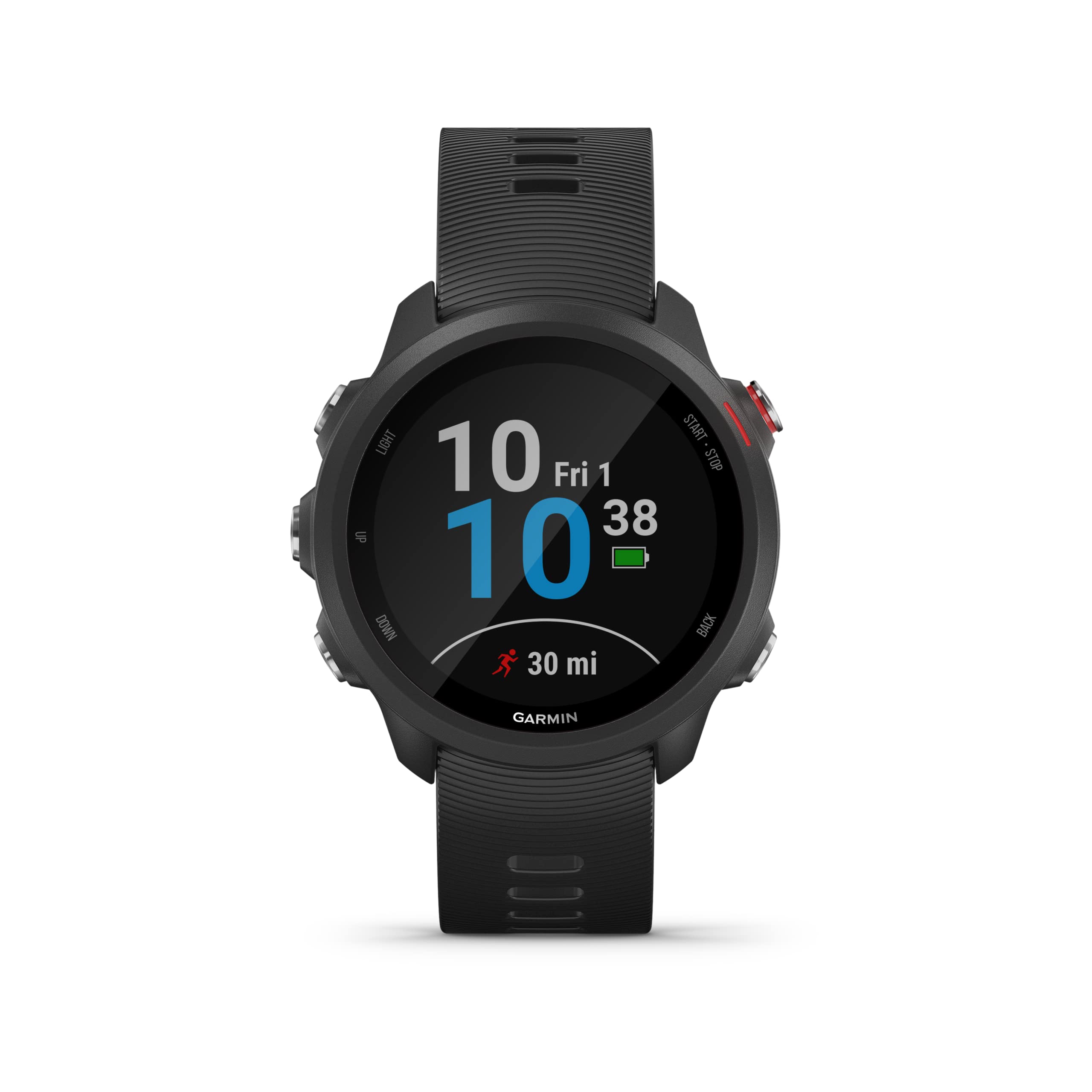 Garmin Forerunner 245 GPS Running Watch, with music and advanced training features, Black with Black Band