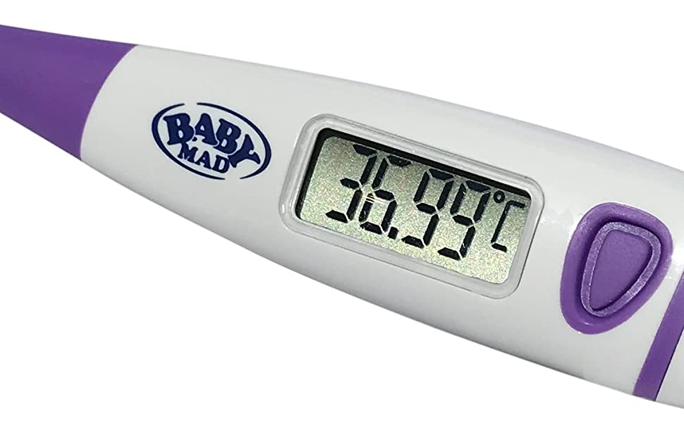 Basal Thermometer for Ovulation - Switchable C/F - Temperature Chart - Hard Storage Case - BabyMad