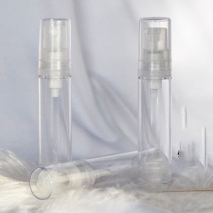 nuoshen 90Pcs Mini Spray Empty Bottles, Atomizer Plastic Bottle Portable Perfume Empty Sample Bottle for Liquid Makeup Tool (2ml)