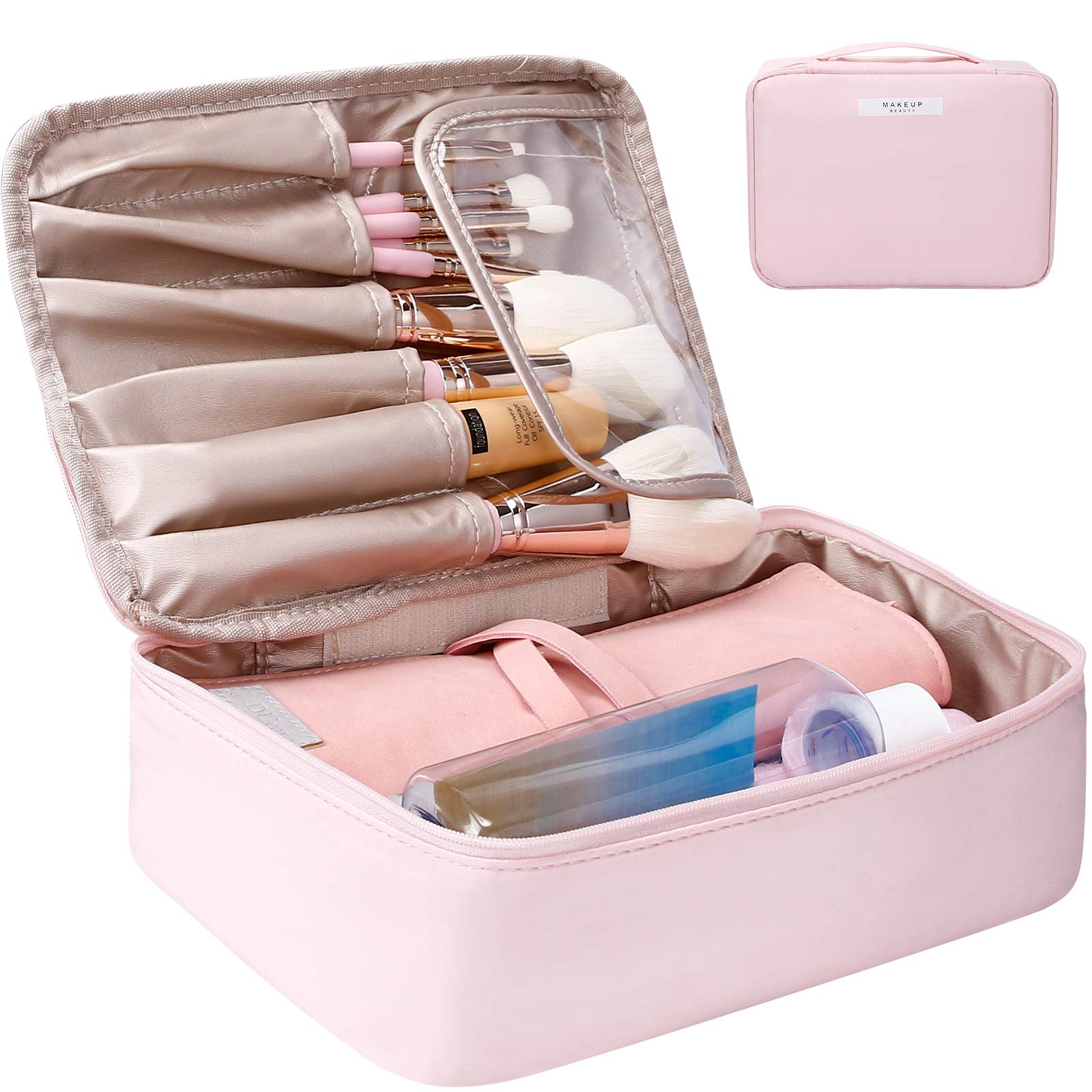 Docolor Travel Makeup Bags Portable Cosmetic Bag, Makeup case Waterproof Storage Makeup Organizer for Cosmetics, Makeup Brushes and Toiletry Accessories