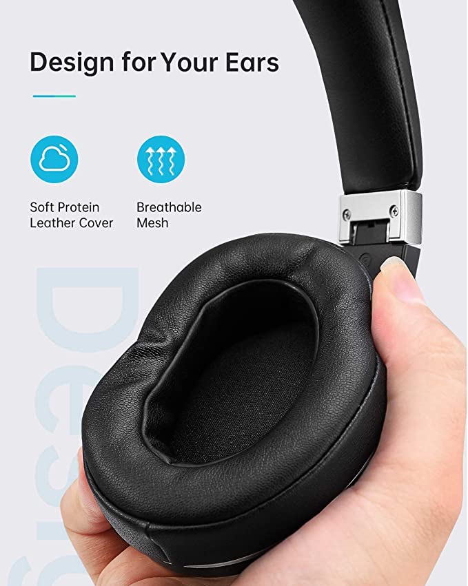 VANKYΟ Hybrid Active Noise Cancelling Headphones, C751 Over Ear Wireless Bluetooth Headphone with CVC 8.0 Mic, Deep Bass, Hi-Fi Sound, Comfortable Protein Earpads, 30H Playtime for Travel/Work