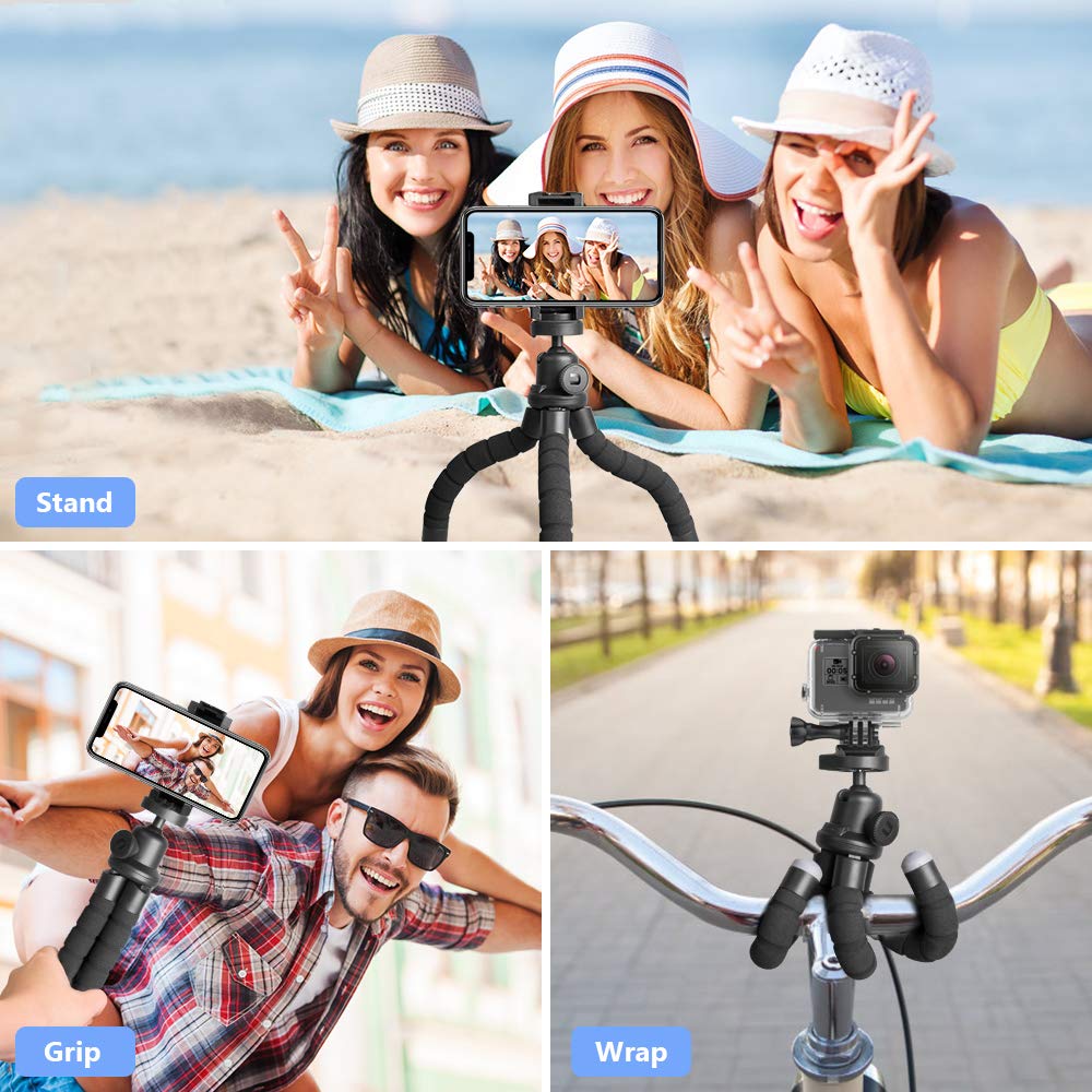 UBeesize Phone Tripod,Phone Tripod with Bluetooth Remote Control,Travel Tripods for Phone/Cameras/GoPro