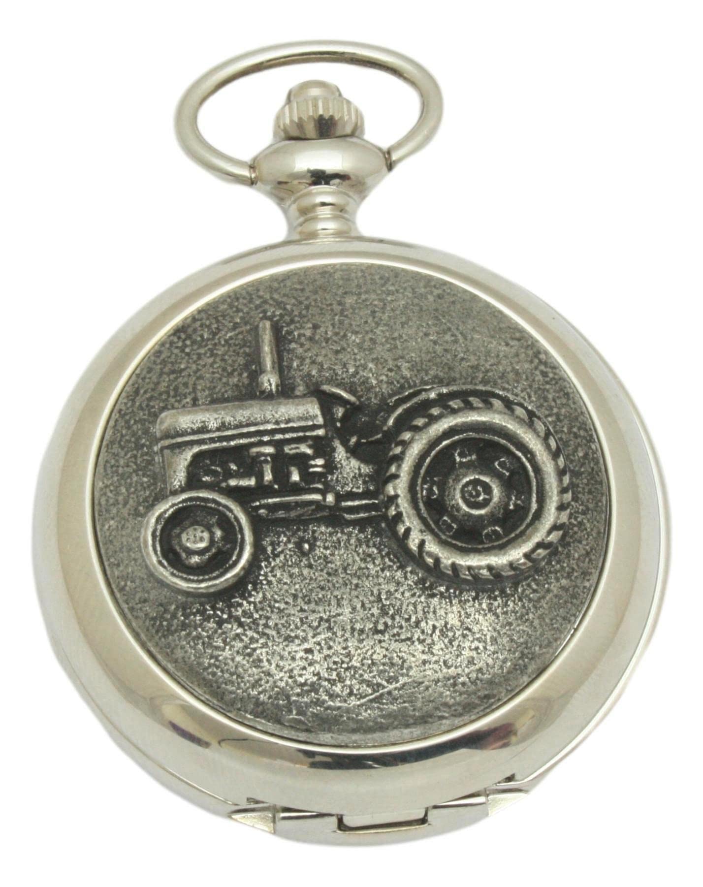 Vintage Tractor TE20 Pocket Watch Pewter Fronted Farming Gift