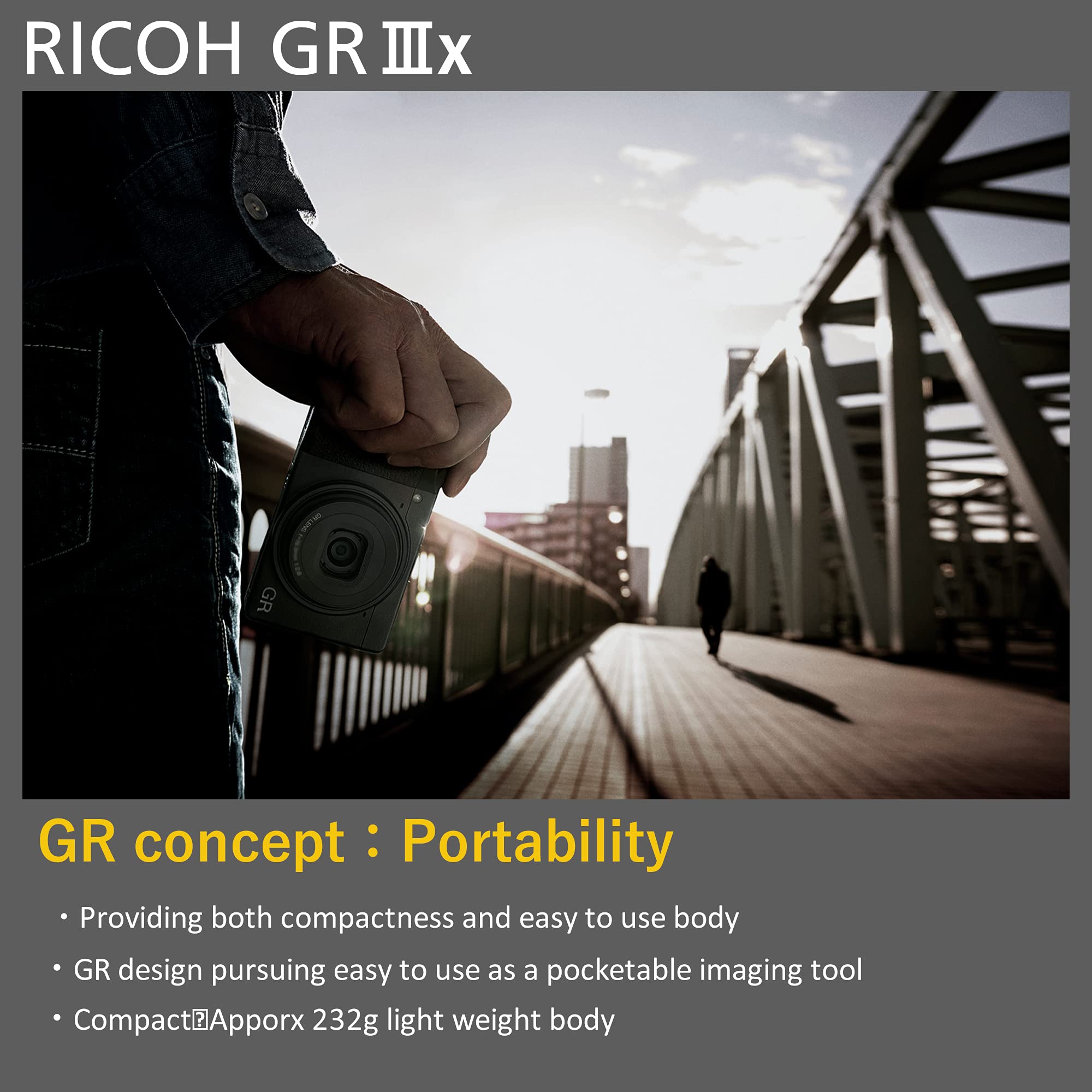 Ricoh GR IIIx Digital Camera [Focal length 40mm] [Equipped with24.2M APS-C size large CMOS sensor ] [The ultimate snapshot camera] [Approximately 0.8 seconds high-speed startup] [High speed hybrid AF]