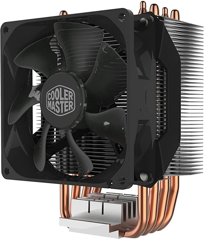 Cooler Master Hyper H412R CPU Air Cooler - Low-Profile Cooling System, Direct Contact Technology, 4 Copper Heat Pipes, Compact Aluminium Heatsink with 92mm PWM Fan - AMD & Intel Compatible