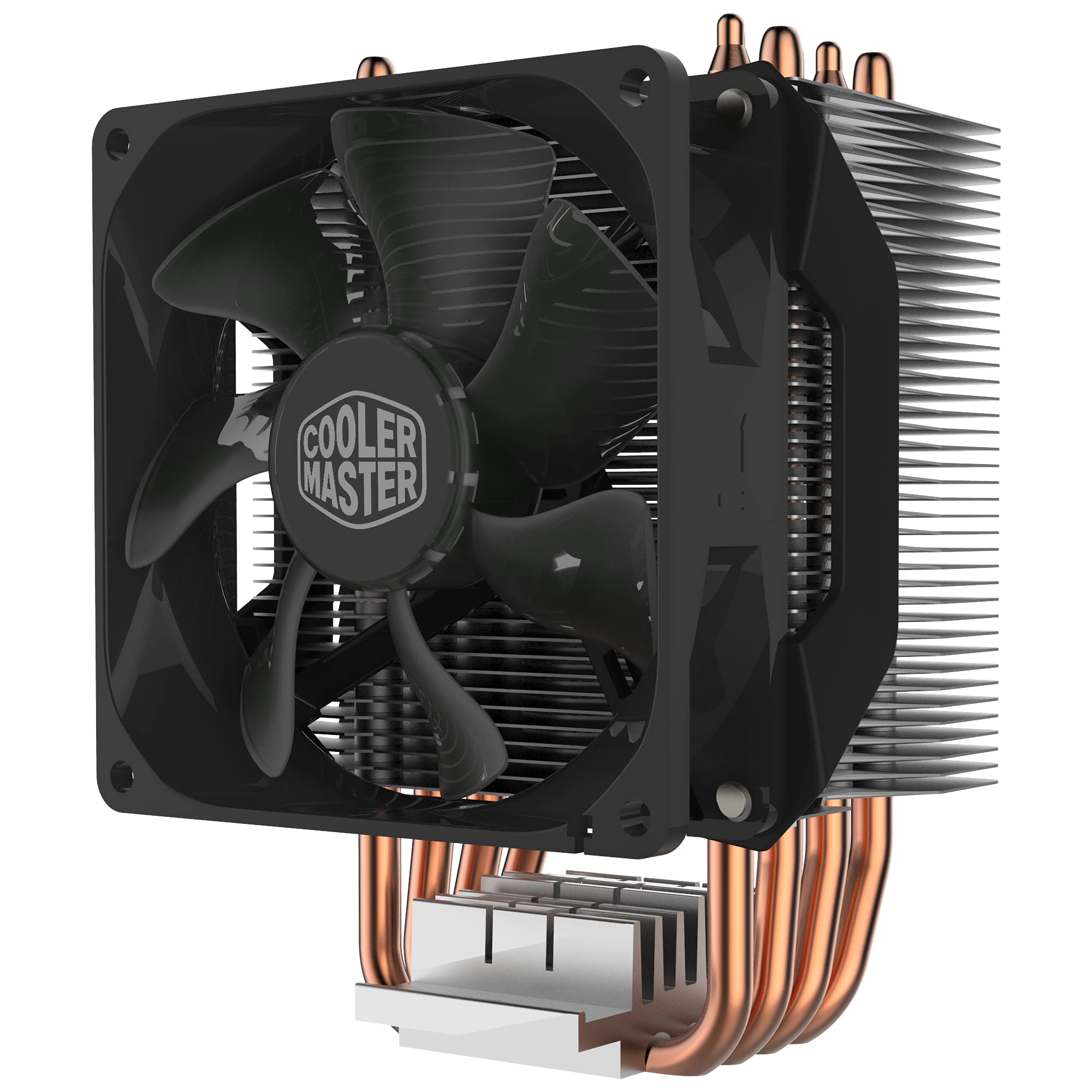 Cooler Master Hyper H412R CPU Air Cooler - Low-Profile Cooling System, Direct Contact Technology, 4 Copper Heat Pipes, Compact Aluminium Heatsink with 92mm PWM Fan - AMD & Intel Compatible