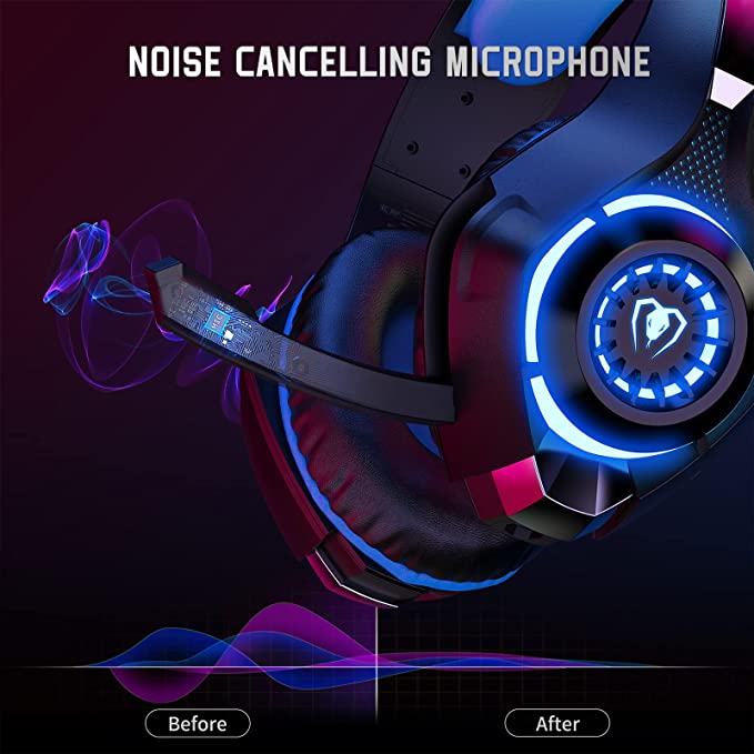 Wired Gaming Headset for PS5 PS4 PC, Surround Sound Headphones with Noise Cancelling in-line Control for Xbox Series X/S Switch Laptop Tablet Mac