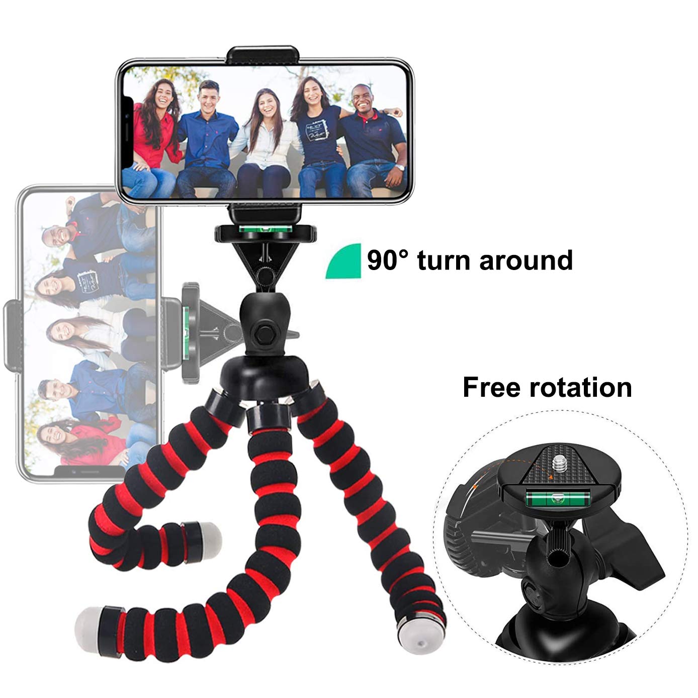 Phone Tripod, Portable and Flexible Camera Stand Holder with Wireless Remote and Universal Clip (11.2 inch)
