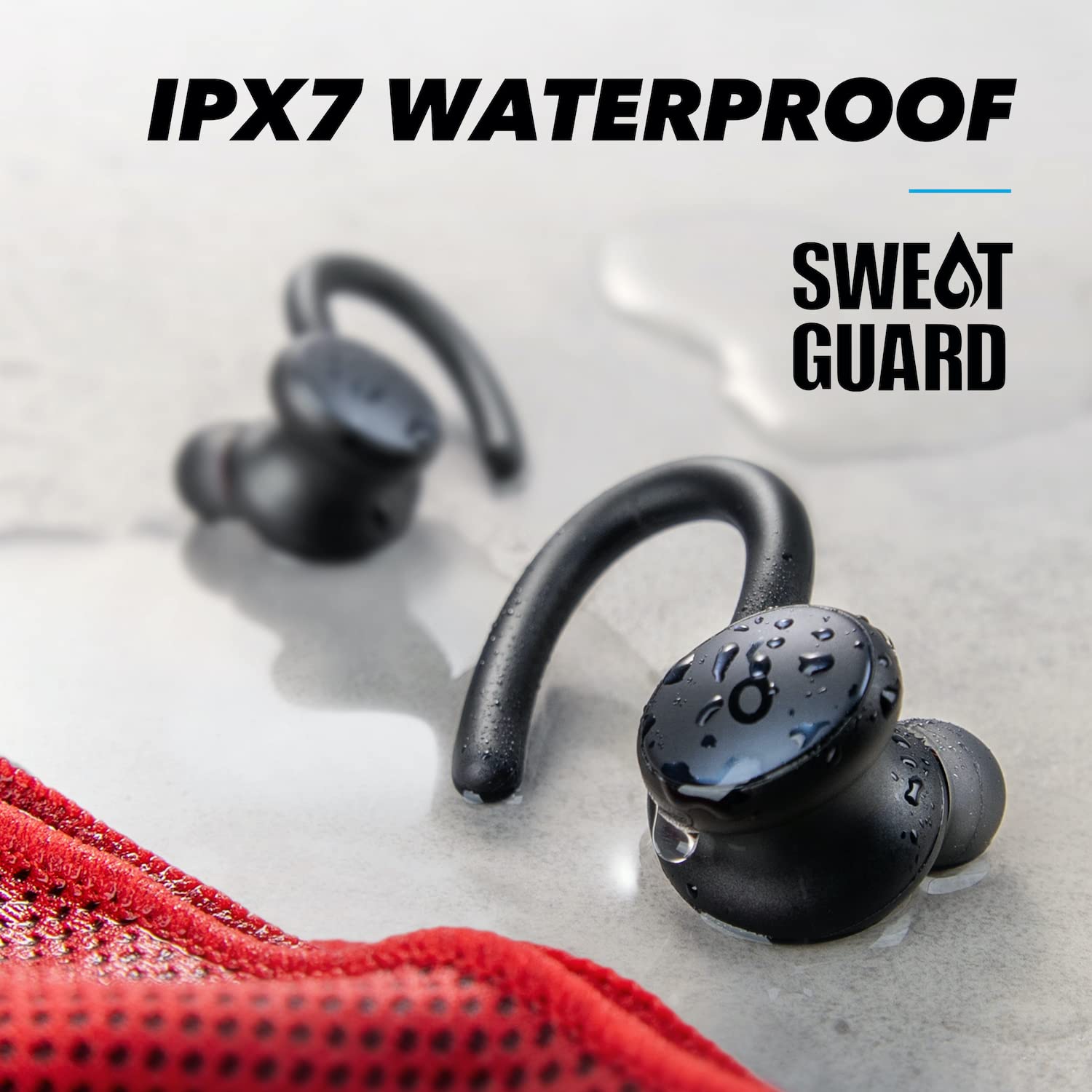 Soundcore by Anker, Soundcore Sport X10 True Wireless Bluetooth 5.2 Workout Headphones, Rotatable Ear Hooks, Deep Bass, IPX7 Waterproof, Sweatproof, 32H Play, Fast Charge, Sport Earbuds, Gym, Running