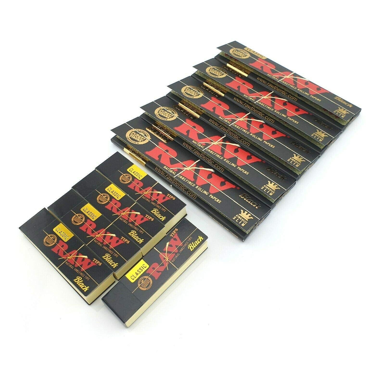 RAW Black Rolling Papers and Tips - 5