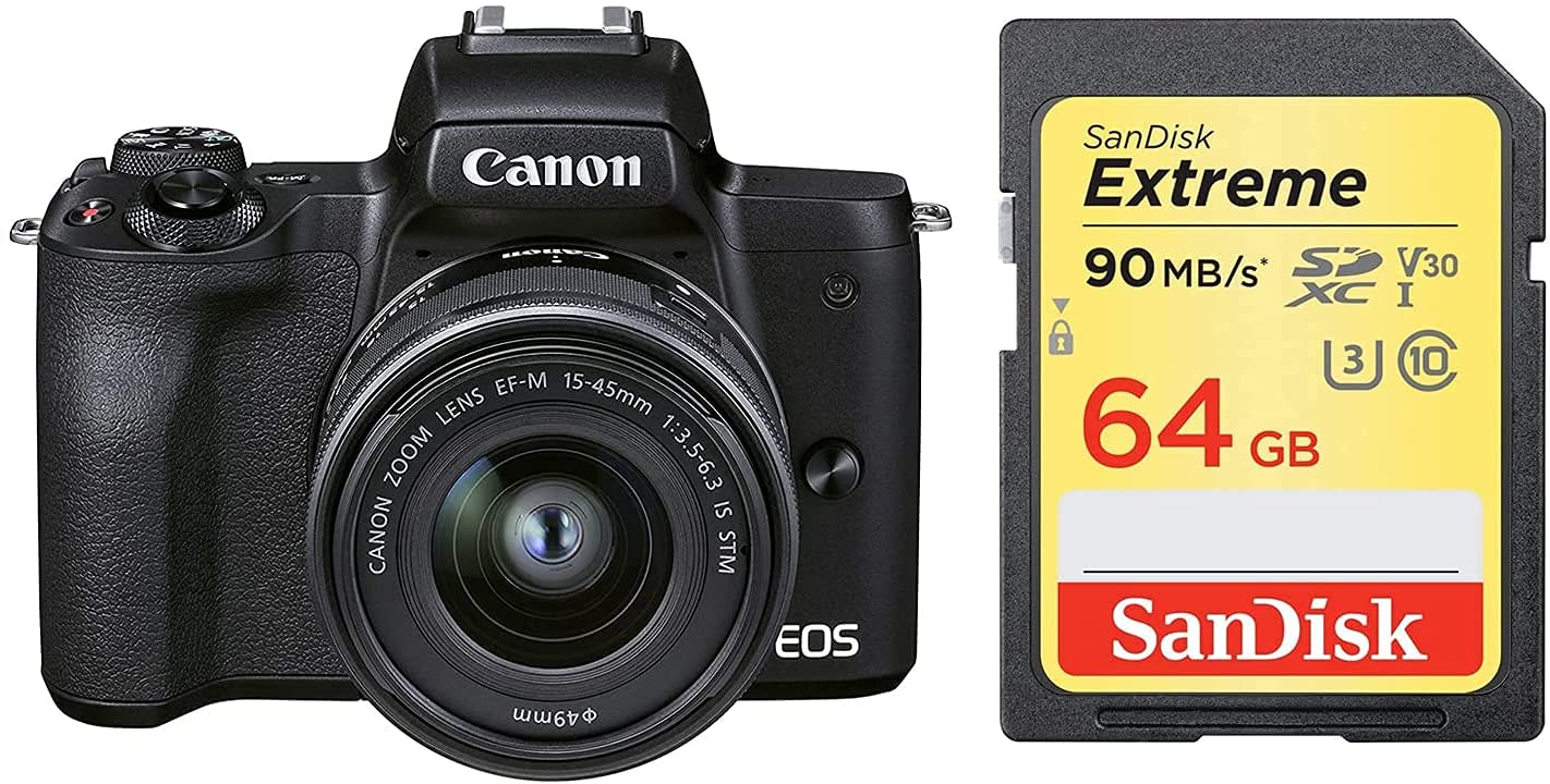 Canon EOS 250D + Canon EF-s 18-55mm f/4-5.6 IS STM Lens-Black with 64G memory card